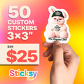 50 3" Custom Vinyl Stickers